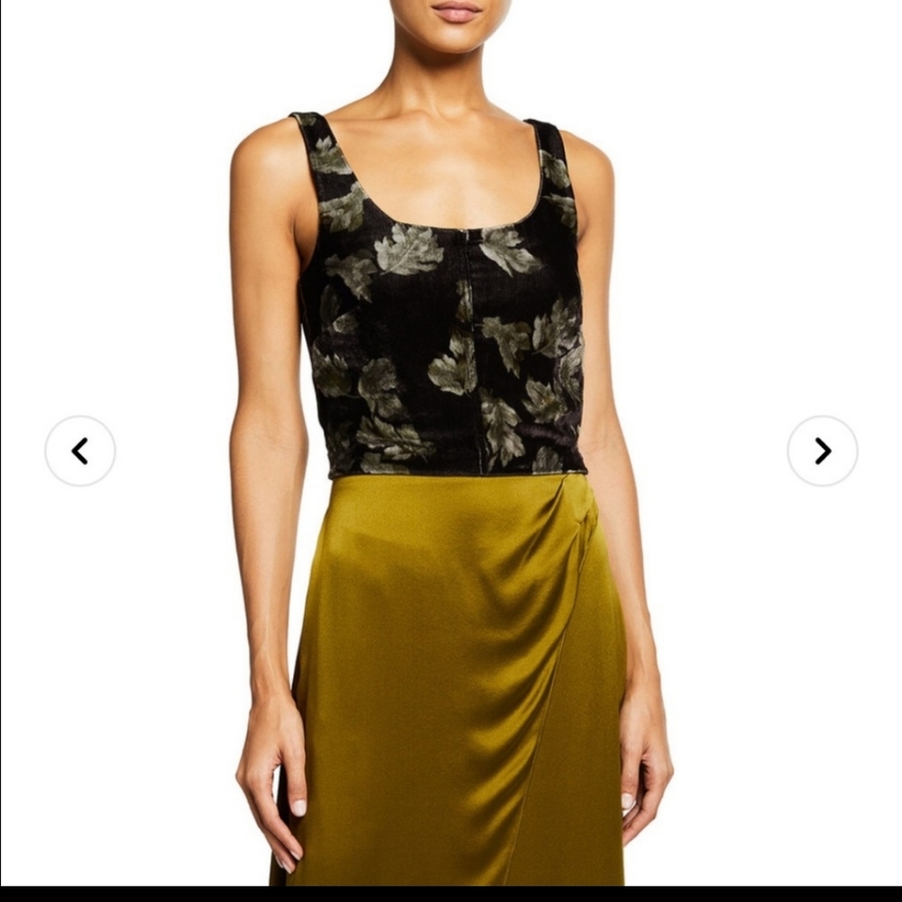 NWT VINCE Fallen Leaf Square Neck Tank Size Large